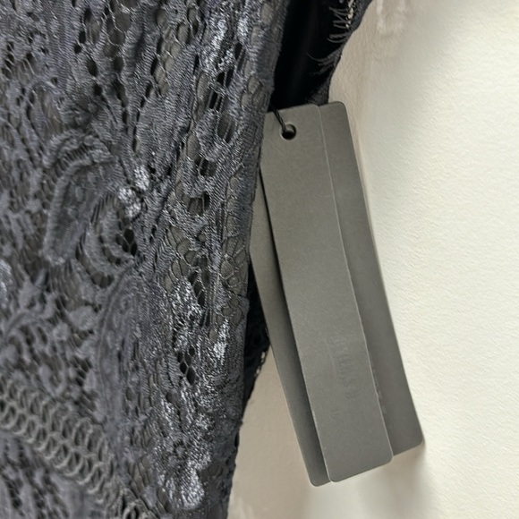 NWT ALLANDWELL Women's Elegant Floral Lace Round Neck Lace Dress size L black - Picture 10 of 16